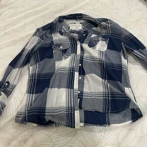 Aeropostale Blue and white plaid shirt, good condition, XL